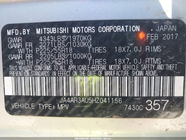 2017 MITSUBISHI OUTLANDER SPORT JA4AR3AU5HZ041156 Photo 8