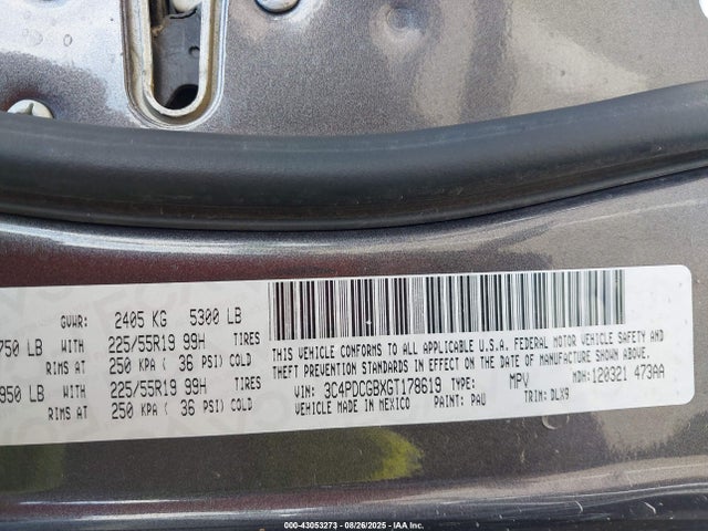 3C4PDCGBXGT178619 Dodge Journey