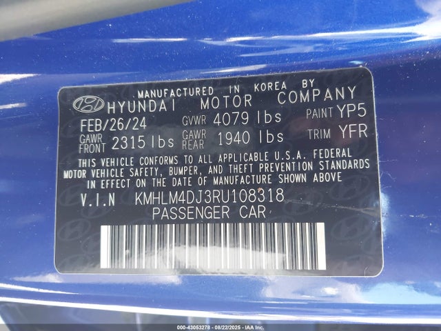 Hyundai gdi kappa 2024 KMHLM4DJ3RU108318 Image 9