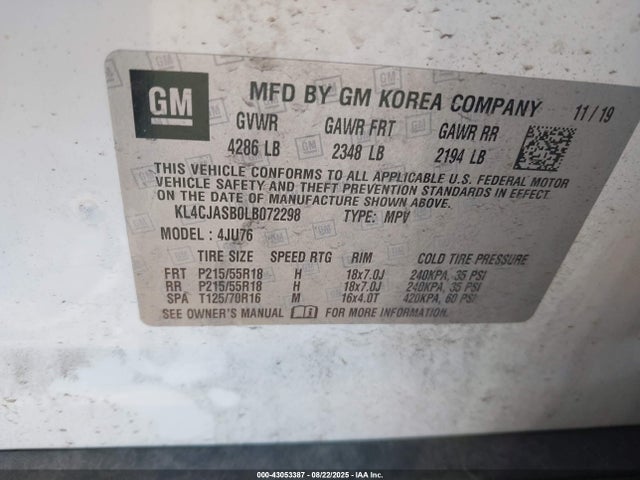 Buick luv: mfi, variable valve timing, alum, e85 max 2020 KL4CJASB0LB072298 Image 9