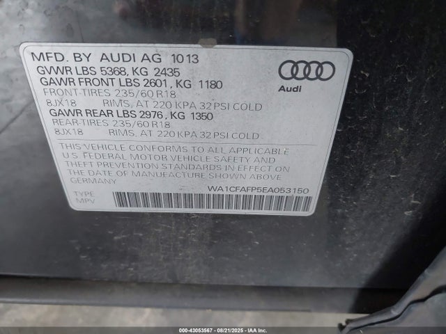 Audi 2014 2014 WA1CFAFP5EA053150 Image 9