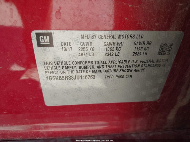 2018 CADILLAC CT6 1G6KB5RS3JU116763 Photo 8