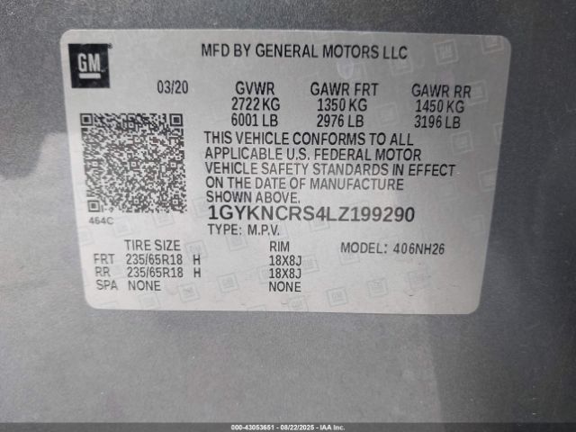 2020 CADILLAC XT5 1GYKNCRS4LZ199290 Photo 8