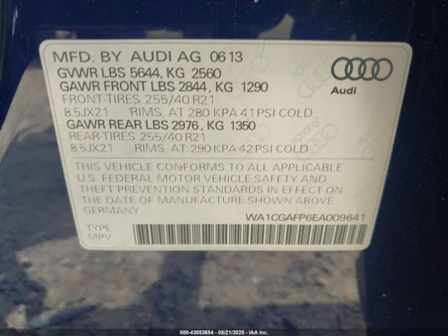 2014 AUDI SQ5 WA1CGAFP6EA009641 Photo 8