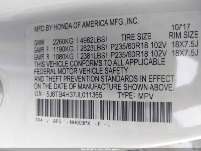 2018 ACURA RDX 5J8TB4H37JL011365 Photo 8