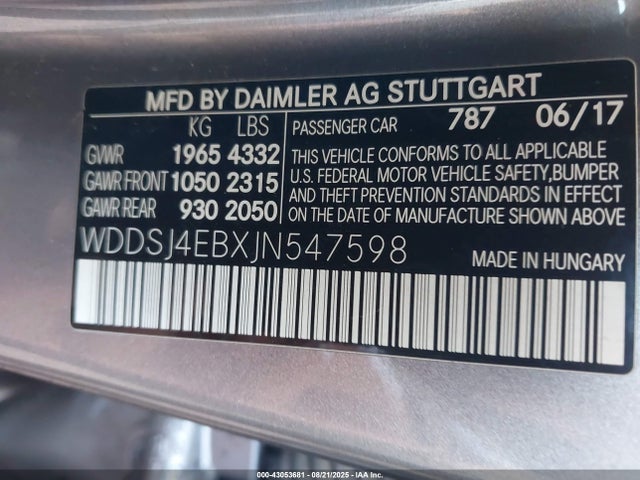 Mercedes-Benz m270 2018 WDDSJ4EBXJN547598 Image 9