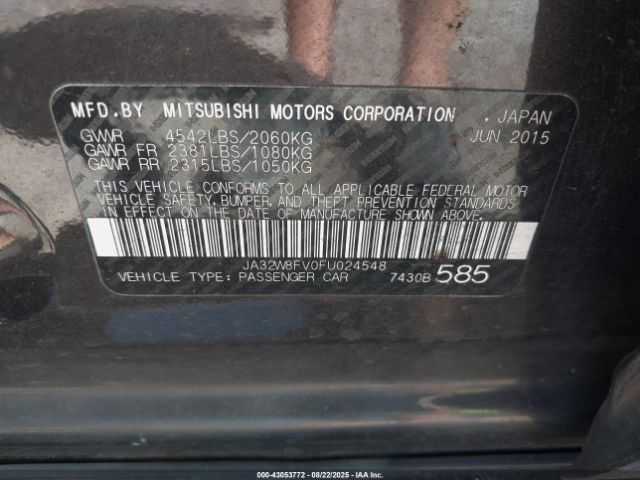 2015 MITSUBISHI LANCER EVOLUTION JA32W8FV0FU024548 Photo 8