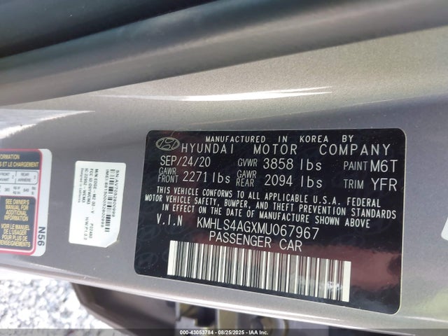 KMHLS4AGXMU067967 Hyundai mpi nu pe