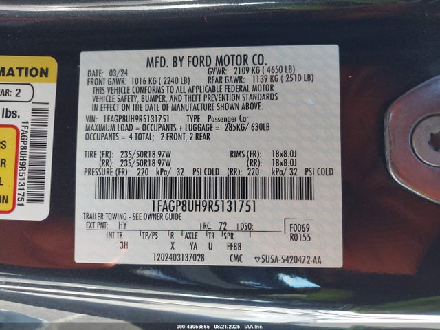 1FAGP8UH9R5131751 Ford 4v