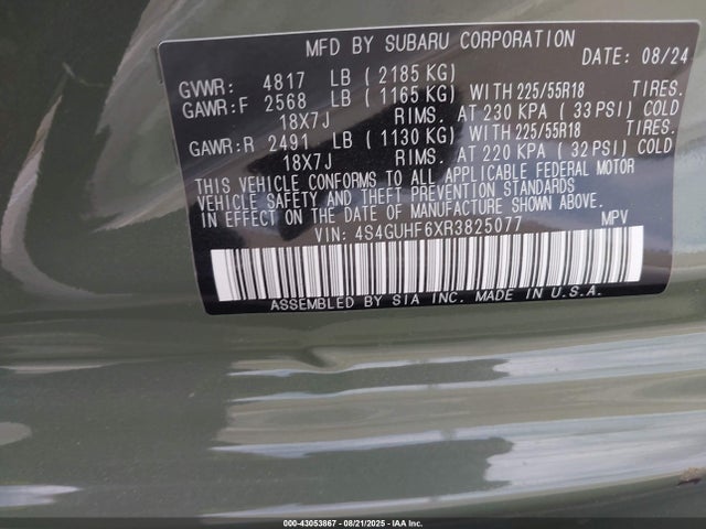 4S4GUHF6XR3825077 Subaru na