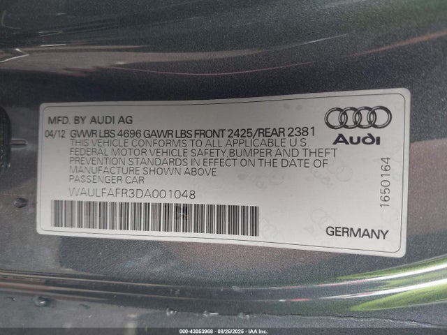 2013 AUDI A5 WAULFAFR3DA001048 Photo 8