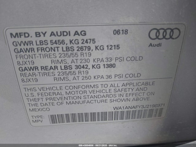 2018 AUDI Q5 WA1ANAFY3J2198971 Photo 8