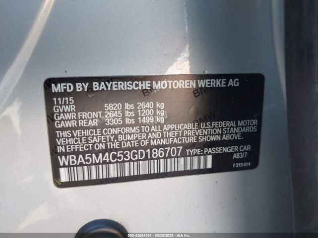 2016 BMW 535I GRAN TURISMO WBA5M4C53GD186707 Photo 8