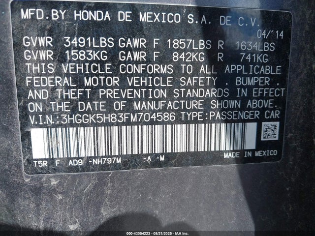 3HGGK5H83FM704586 Honda l15b1