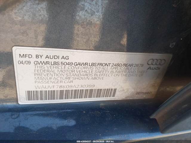 2009 AUDI A4 WAUVF78K09A230399 Photo 8
