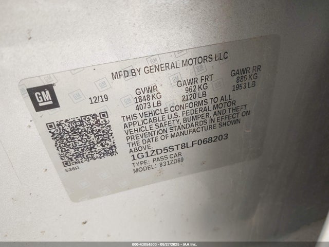 1G1ZD5ST8LF068203 Chevrolet lfv - direct injection, variable valve timing, gen 1