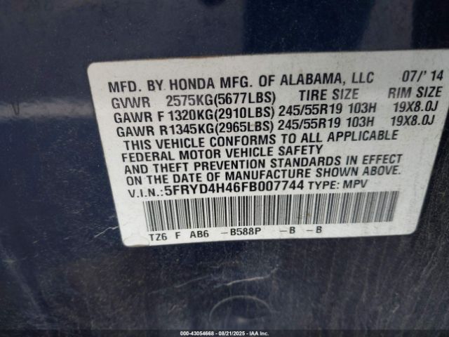 2015 ACURA MDX 5FRYD4H46FB007744 Photo 8