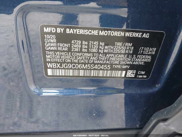WBXJG9C06M5S40455 BMW X1