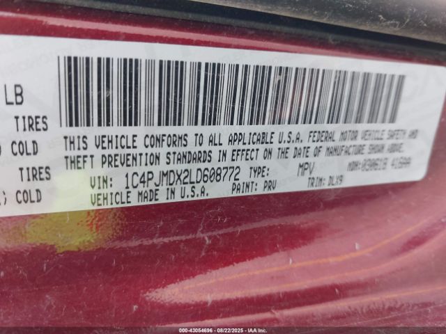 2020 JEEP CHEROKEE 1C4PJMDX2LD608772 Photo 8