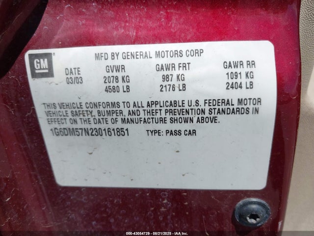 2003 CADILLAC CTS 1G6DM57N230161851 Photo 8