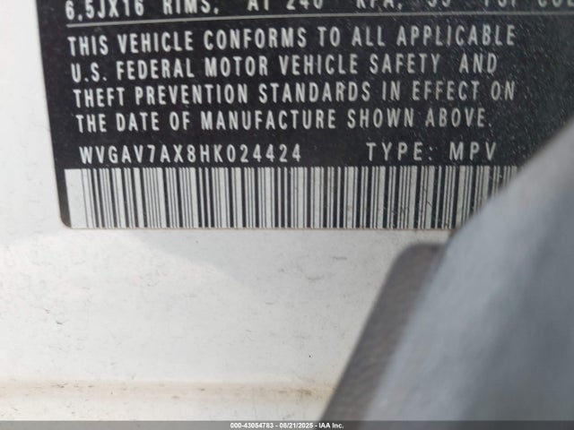 WVGAV7AX8HK024424 Volkswagen 2.0 tsi