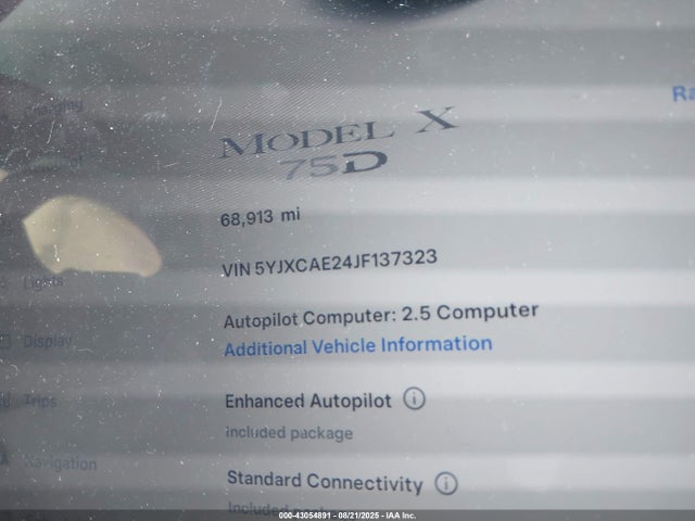 5YJXCAE24JF137323 Tesla MODEL X