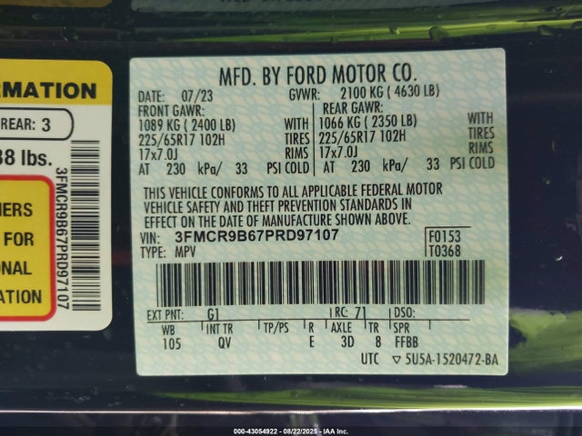 Ford dragon 2023 3FMCR9B67PRD97107 Image 9