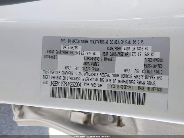 3MZBM1V76GM252204 Mazda pe