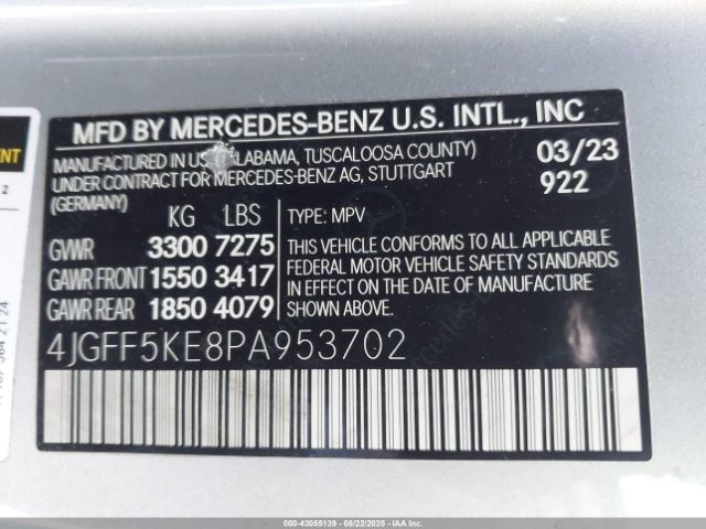 2023 MERCEDES-BENZ GLS 450 4JGFF5KE8PA953702 Photo 8