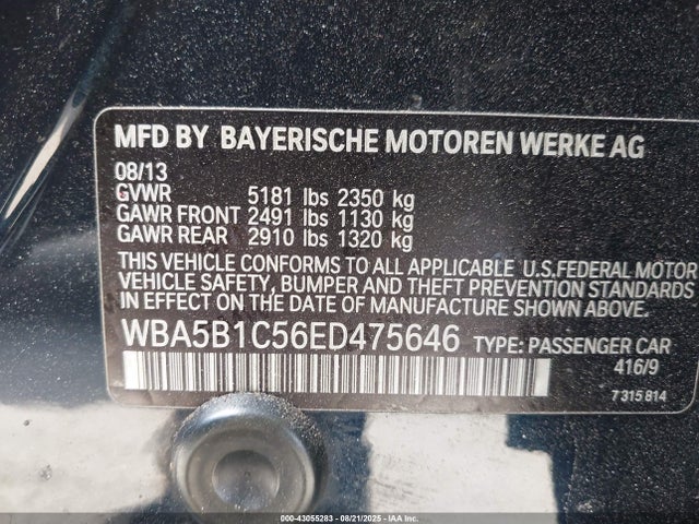 BMW 535i 2014 WBA5B1C56ED475646 Image 9