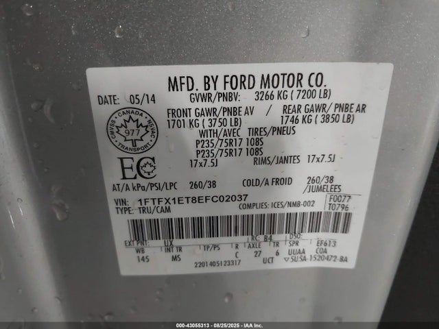 Ford 2014 2014 1FTFX1ET8EFC02037 Image 9