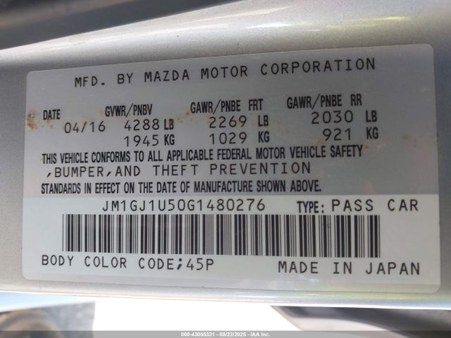 JM1GJ1U50G1480276 Mazda py