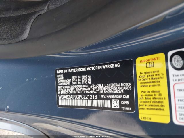 2023 BMW M440I WBA83AP03PCL21316 Photo 8