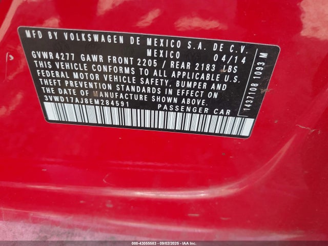 Volkswagen 2014 2014 3VWD17AJ8EM284591 Image 9