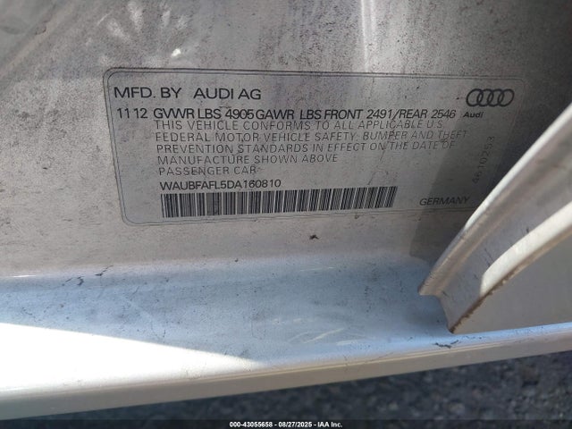 2013 AUDI A4 WAUBFAFL5DA160810 Photo 8