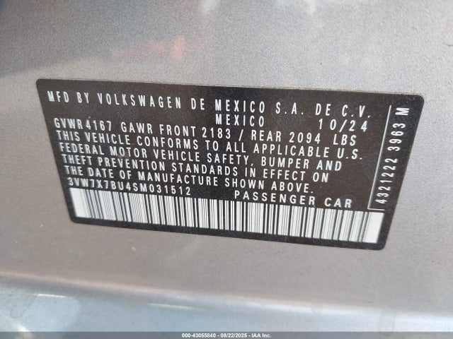 3VW7X7BU4SM031512 Volkswagen tsi