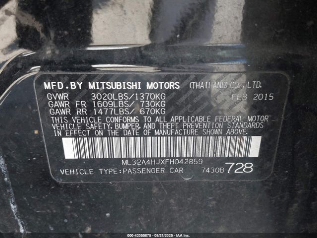 2015 MITSUBISHI MIRAGE ML32A4HJXFH042859 Photo 8