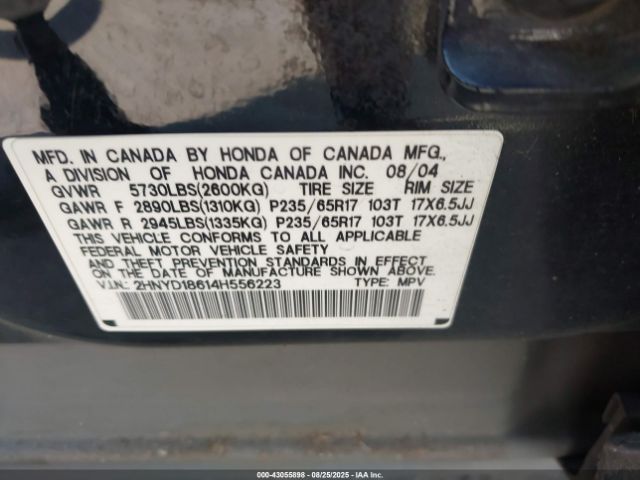 2004 ACURA MDX 2HNYD18614H556223 Photo 8