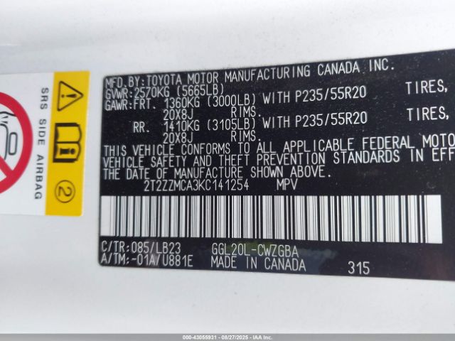 2019 LEXUS RX 350 2T2ZZMCA3KC141254 Photo 8