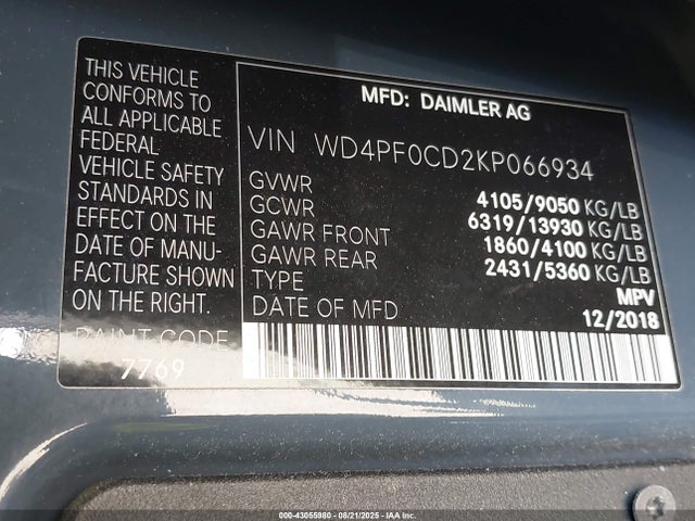 WD4PF0CD2KP066934 Mercedes-Benz om 642 with brake assist