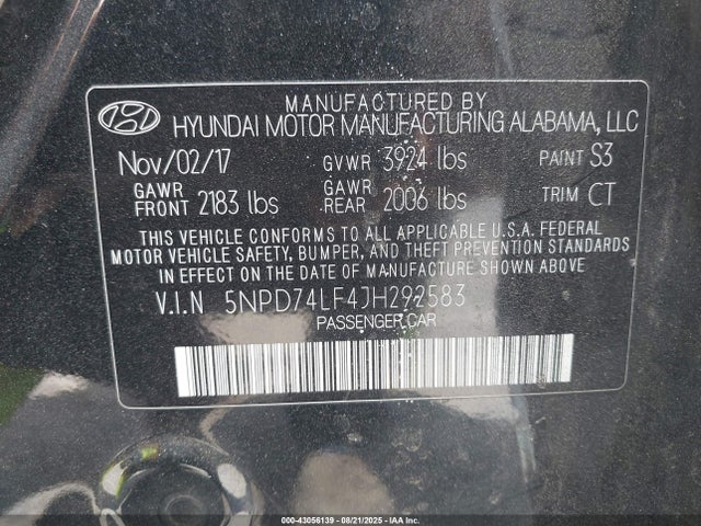 Hyundai mpi nu 2018 5NPD74LF4JH292583 Image 9