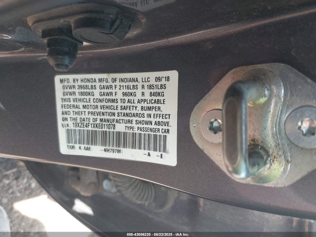 19XZE4F1XKE011078 Honda leb6