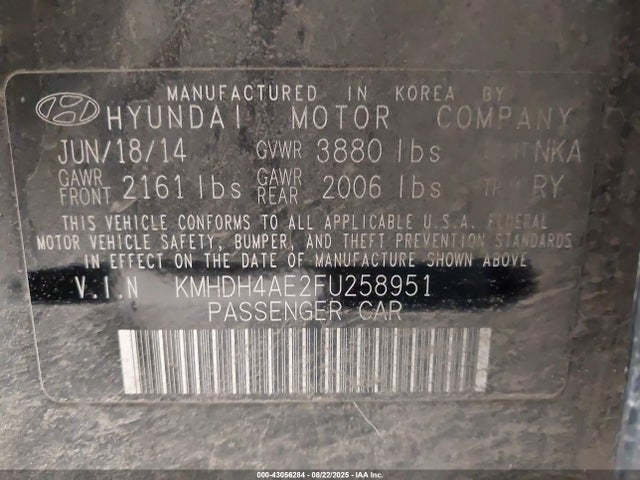 Hyundai dohc mpi nu 2015 KMHDH4AE2FU258951 Image 9
