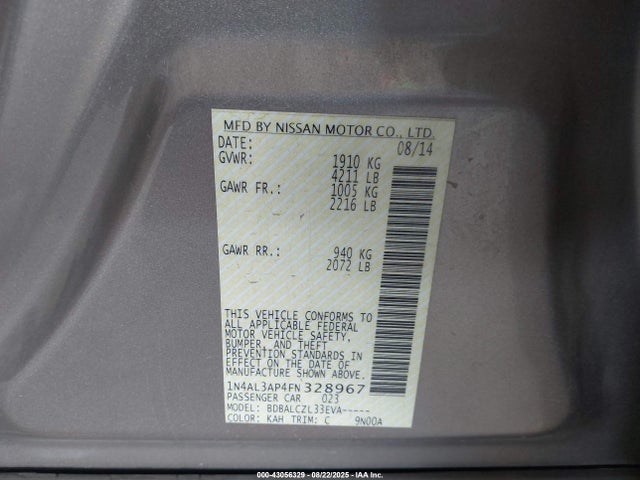 1N4AL3AP4FN328967 Nissan Altima