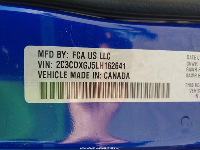 2C3CDXGJ5LH162641 Dodge 2020