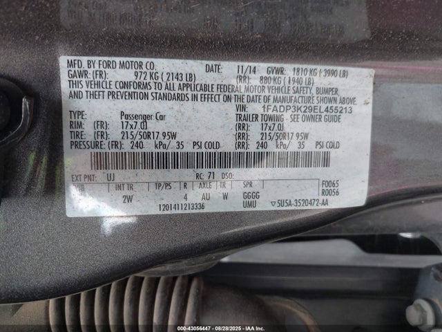 Ford Focus 2014 1FADP3K29EL455213 Image 9