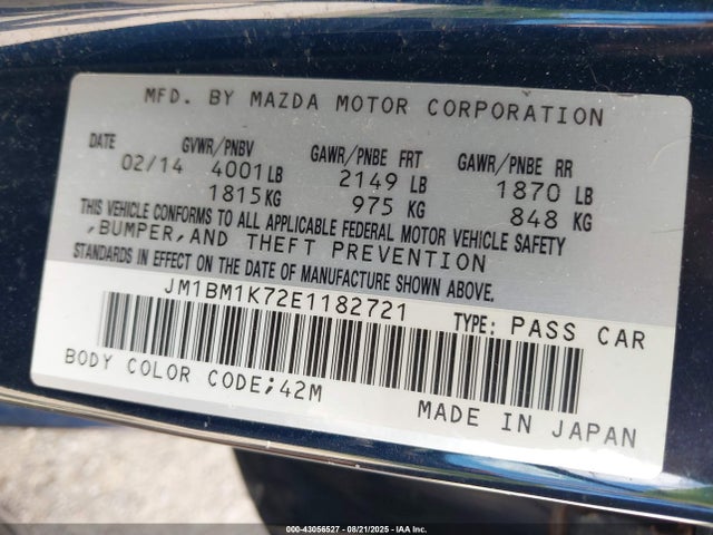 JM1BM1K72E1182721 Mazda pe