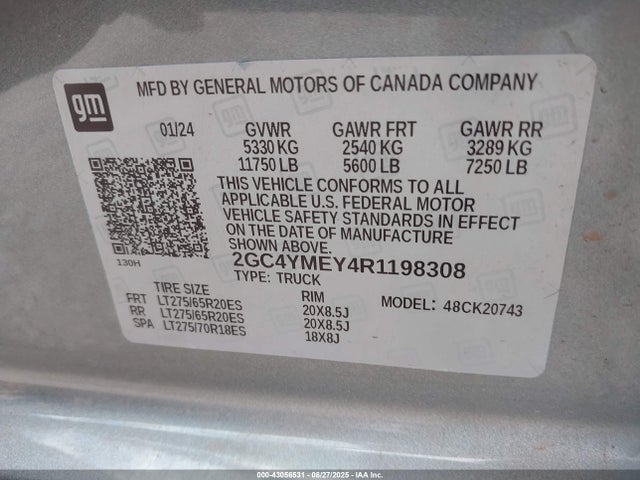 2GC4YMEY4R1198308 Chevrolet l5p