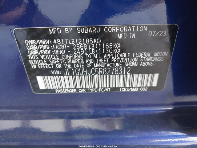 JF1GUHJC5R8278312 Subaru na