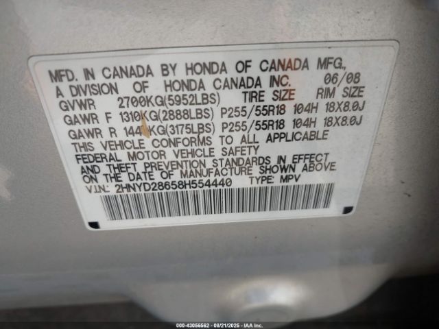 2008 ACURA MDX 2HNYD28658H554440 Photo 8